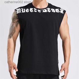 Men's T-Shirts 2023 Summer Gym Mens printing Workout Sleeveless Shirt Bodybuilding Tank Top Fitness Sportswear Vests Muscle Tank top Clothing T230601