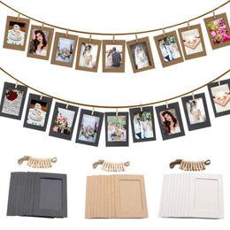 Frames 10pcs Craft Practical Durable Combination Paper Frame With Clips Home Decoration Pos Picture