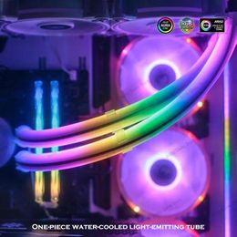 Cooling GALAX RGB Neon Tube 330mm AIO Water Cooling Hose Illuminate OD10mm OD12mm 5V3pin ARGB Mainboard SYNC For PC Cabinet Decoration