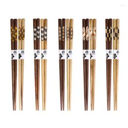 Chopsticks Nordic Style Black Walnut Wood Patterned Household Colour Stickers Ins Male Gift Tableware