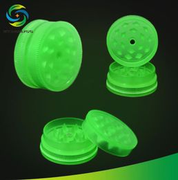 Smoking Pipes New luminous three-layer plastic hand operated cigarette grinder with a diameter of 40mm