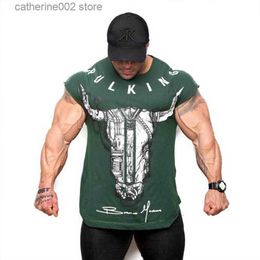 Men's T-Shirts BULKING Brand Men cotton t shirts fashion Casual gyms Fitness workout Short sleeves tees 2018 summer new male tops clothing T230601