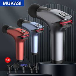 MUKASI Icy Cold Compress Massage Gun Electric Percussion Pistol Massager For Body Neck Back Sport Deep Tissue Muscle Relaxation L230523