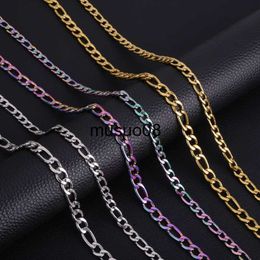 Pendant Necklaces HIYEE 2022 Fashion New Figaro Chain Necklace 3 1 Men's Jewellery Gift Collar With Men's and Women's Stainless Steel Long Necklaces J230601