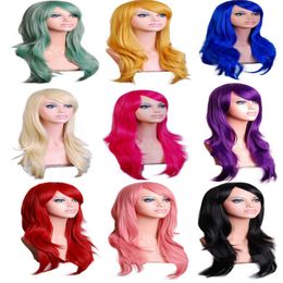 Free Shipping For New Fashion Items In Stock Cost Effective Cosplay Wig Colourful Long Curly Variety Of Styles Adequate Volume Perfect All Events