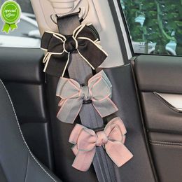 New 1PCS Cute Bowknot Adjustable Car Safety Belt Clip Vehicle Universal Seat Belts Holder Stopper Buckle Car Assessoires for Women