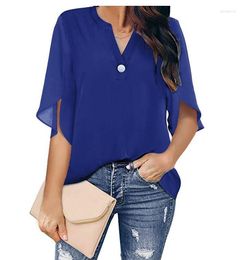 Women's Blouses Women Strapless V Neck Solid Sexy Deep Low Cut Tops Blouse Shirt Out Summer Half Sleeve Casual Pullover Plus Size Blusa