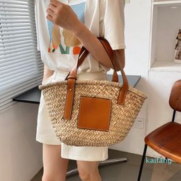 Evening Bags Large Capacity Basket Women Handbag Hand Woven Straw Bag Tote Summer