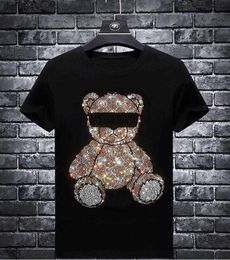 Streetwear Men Diamonds Summer Mens Rhinestones T Shirt Male Fashion Tees Casual anime Tops L230520