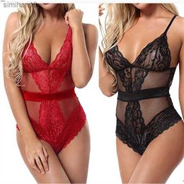 Sexy Bodysuit Hollow Out Erotic Body Sissy Sex Hot Woman Thong One Piece Bodysuits Bodydoll See-through Lingerie Nightwear L230518