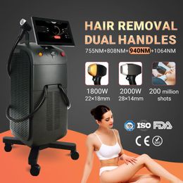 New 808nm Diode Laser Hair Removal Machine 808 755 1064 Skin Rejuvenation Fast 200 millions Shots OEM LOGO