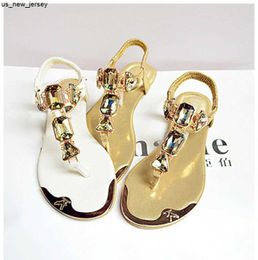 Sandals Summer Woman Sandals high quality Rhinestone women shoes flip flops ladies casual summer beach shoes women flats sandals J230601