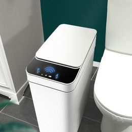 Waste Bins Smart Trash Can Automatic Sensor Garbage Bin Waterproof Dustbin for Kitchen Bathroom Home Narrow Wastebasket 12L 230531