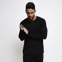 Men's T Shirts GYMPXINRAN T-Shirt Men 2023 Spring Autumn Long Sleeve O-Neck Shirt Brand Clothing Fashion Pure Color Cotton Tee Tops