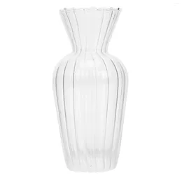 Vases Vase Ornament Striped Wavy Glass Storage Vintage Home Decor Decorations Decorative Desktop Office Flower Holder Clear