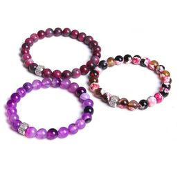 Beaded Women Luxury Bracelets Zircon Natural Agates Quartz Stone Beads Bracelet Jewellery Handmade Gifts Drop Delivery Dhyj8