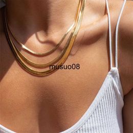 Pendant Necklaces JUJIE Fashion Unisex Snake Chain Women Necklace 316L Stainless Steel Herringbone Necklaces Jewelry Wholesale/Dropshipping J230601