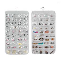 Storage Bags Simple Hanging Necklace Ring Earring Jewellery Organiser 80 Pockets Double Sided Holder Wardrobe Display Large Bag