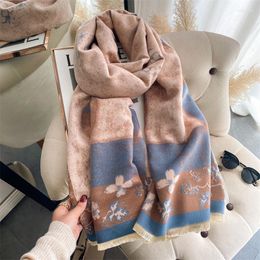 Scarves Luxury Winter Cashmere Thick Wraps Scarfs Women Warm Pashmina Shawls Blanket Bufanda Foulard 2023 Designer With Tassel