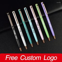 Custom LOGO Multicolor Golden Ballpoint Pen Personalised Laser Engraving Name School Teacher Gift Bussiness Signature Supplies