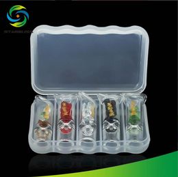 Smoking Pipes 5 sets of transparent glass filter tips with colored diamond glass filter tips