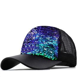 Ball Caps Summer Women Baseball Sequins Mesh Cap Fashion Adjustable Shade Hats Snapback Hat Outdoor Sports Drop Delivery Accessories Dhaoz