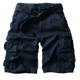 Men's Shorts Summer High Quality Mens Cargo Shorts Multi-pocket Cotton Men Short Pants Workout Bermuda Shorts Free Belt 230531