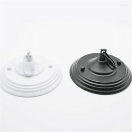 Lamp Holders 16cm Round Chandelier Suction Top Iron Ceiling Plate Cage Hook Hanging Basket Fixed Chassis Canopy