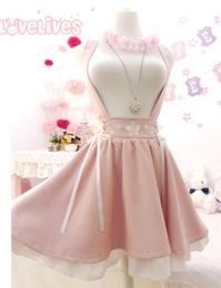 Dresses Coyoung Store Japanese Style Sweet Lolita Girls Short Skirt Sakura Embroidery Young Girl Bestie Ribbon Suspender Skirt