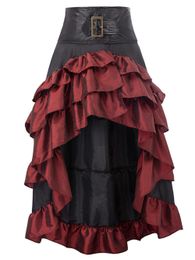 Dresses Women Steampunk Gothic Skirts Party Ruffle High Waist Punk Mediaeval Skirt Long Cake High Waist Retro Vintage Costumes Clothes