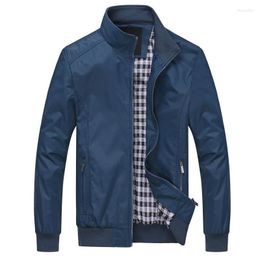 Men's Jackets Solid Colour Casual Jacket Men Spring Autumn Outerwear Mandarin Collar Clothing