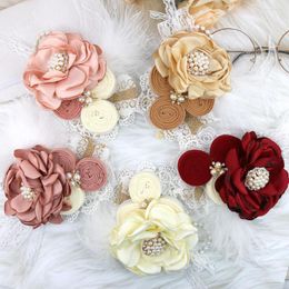 Hair Accessories Children Flower Elastic Headband Girls Pearl Swallowtail Feather Lace Party Headdress Pography Children's