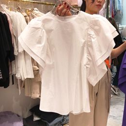 Women's Blouses Summer 2023 O Neck Flying Sleeve Women Blouse Vintage Elegant Loose Casual Woman Shirt Korean Style Chic Blusas Mujer