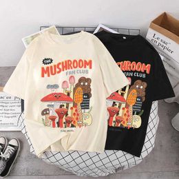 Men's T-Shirts Cotton Almond Cute O-Neck Casual Summer Women's T-shirt 2022 Mushroom Vintage Fashion Street Clothing P230601