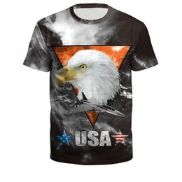 Hot selling new men T-shirt Independence Day men's personality 3D digital printed T-shirt men's short sleeve