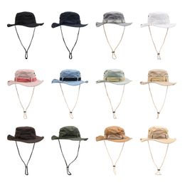 Bucket Caps Mountain Climb Fisherman Hats Solid Embroidered Female Wide Brim Summer Outdoor Beach Caps Casual Breathable Sunscreen Basin Hats Accessories BC766