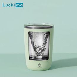 Tumblers USB charging automatic selfadhesive magnetic cup stainless steel coffee and milk mixing mixer intelligent water bottle 230531