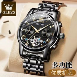 Olevs Men's Watch Fully Automatic Mechanical Multifunctional Large Dial Men's Watch Men's 41mm Men's Watch