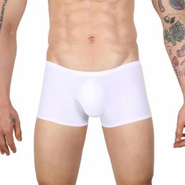 Underpants Summer Ultra-thin Sexy Mens Boxer Shorts Ice Silk Men Underwear Male Seamless Boxers Breathable Panties Plus Size