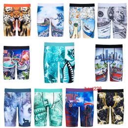 S-2XL Printed Shorts Mens Underwear Soft Breathable Underpants Waistband Boxers Briefs With Package