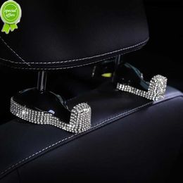 New 2pcs Bling Diamond Universal Car Seat Back Hook Bags Hanger Holder Organizer Automobiles Headrest Mount Storage Hooks Clips