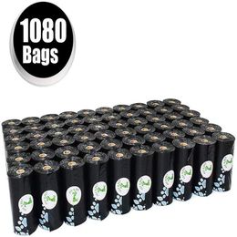 Bags Dog Poop Bags EarthFriendly 1080 Counts 60 Rolls Unscented Poo Bags Large Black Dog Waste garbage bag