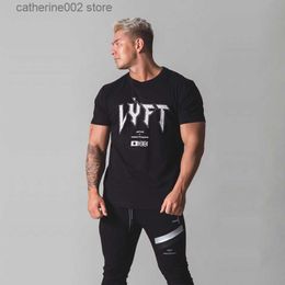 Men's T-Shirts Lyft New Muscle Brothers Short Sleeve Men Loose Cotton Foreign Trade T-shirt Fashion European And American Foreign Trade Moir T230601