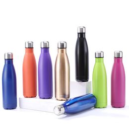 17oz Cola Shaped Water Bottle Sports Travel Water Bottle Double Walled Stainless Steel Tumbler Portable Travel Thermos Coffee Mug Drinking Tea Cup 500ml
