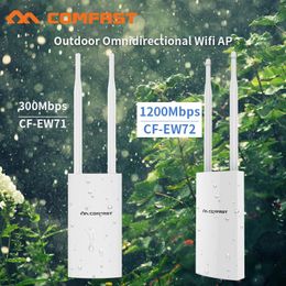 Routers Comfast 300Mbps1200Mbps Wireless Wifi Repeater Outdoor 2.4 5.8Ghz High Power Outdoor Waterproof Extender Wifi Router Antenna AP