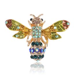 Pins Brooches Large Enamel Men's 8-color Insect Crystal Honeycomb Clothing Accessories Cute Wasp Personalised Women's Jewellery G230529