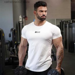 Men's T-Shirts 2019 New men Tight t-shirt cotton clothing Gyms mens fitness Summer tops compression cotton black camiseta masculina clothes red T230601