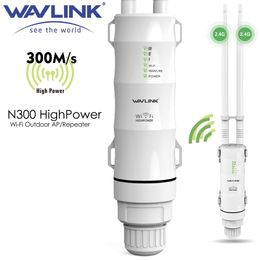 Routers Wavlink N300 High Power Outdoor Weatherproof 30dbm Wireless Wifi Router/AP Repeater/Extender 2.4G 15KV Outer Detachable Antenna