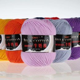 Yarn 50g milk hand knitted soft baby wool thread cotton yarn crochet solid Colour 31 Colours P230601