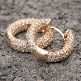 Stud Earrings 2023 Trendy Small Hoop Dazzling Micro Paved CZ Stones Women High Quality For Male Female Gifts